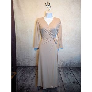 Giti silky Beige wrap/house dress one size